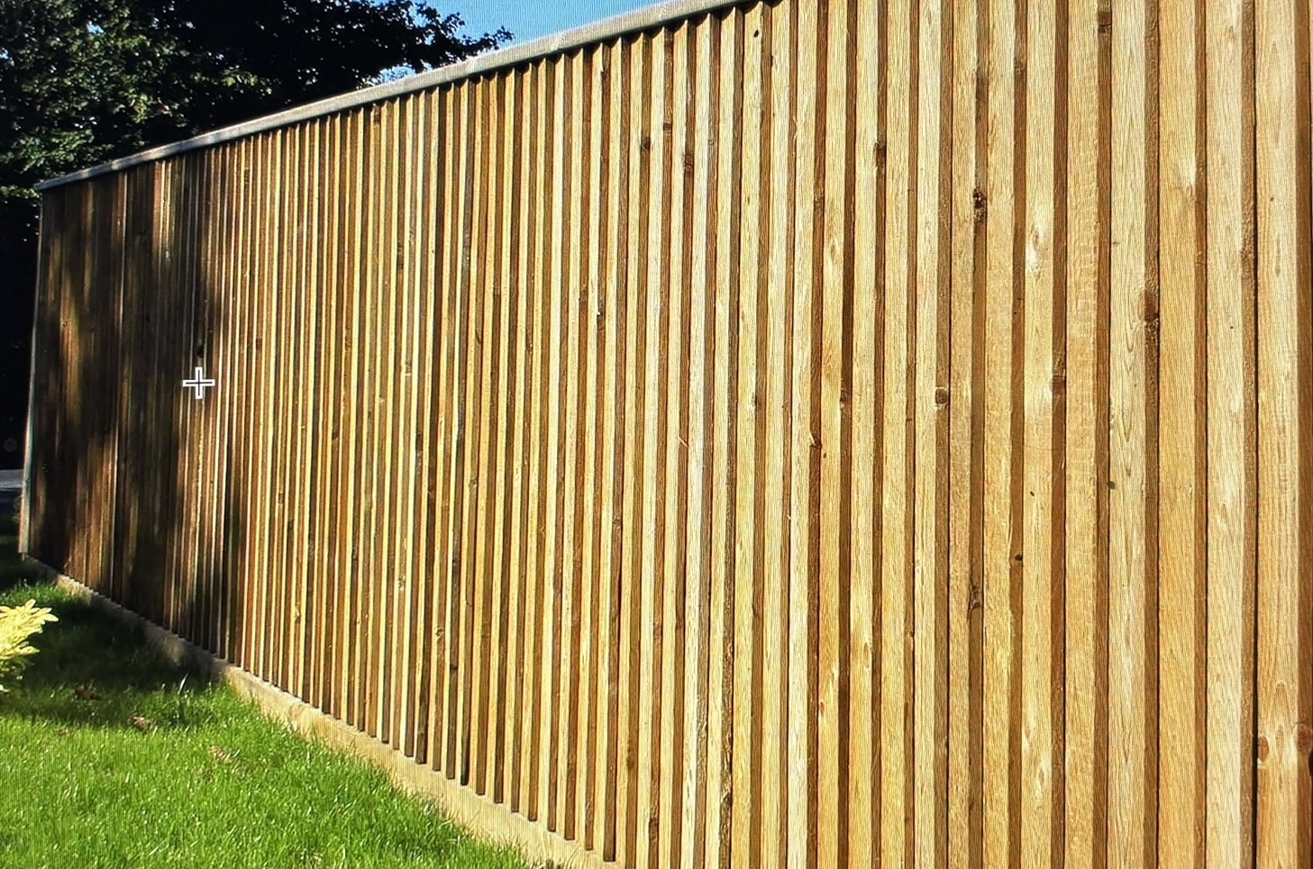 Close-board larch fence